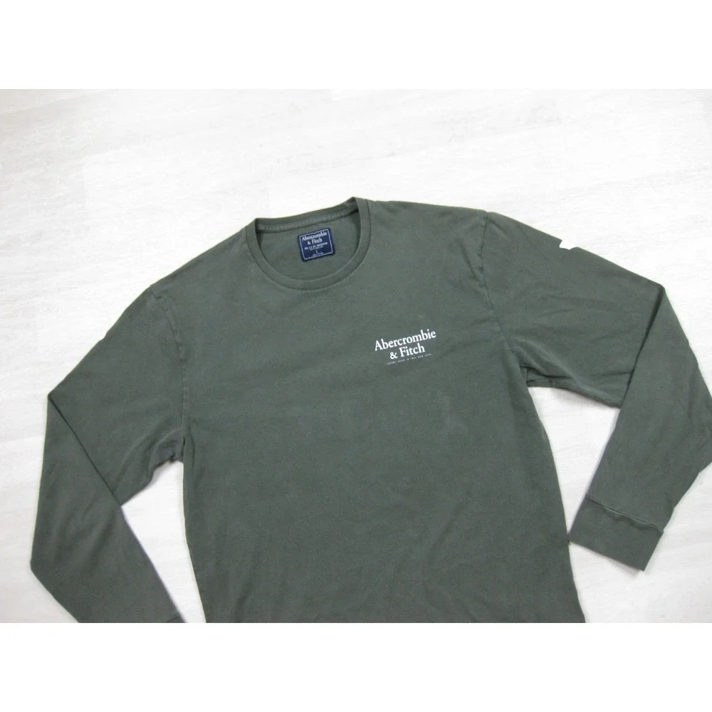 Vintage Y2K Abercrombie & Fitch Long Sleeve T Shirt (L) Preppy AOP 2000s
